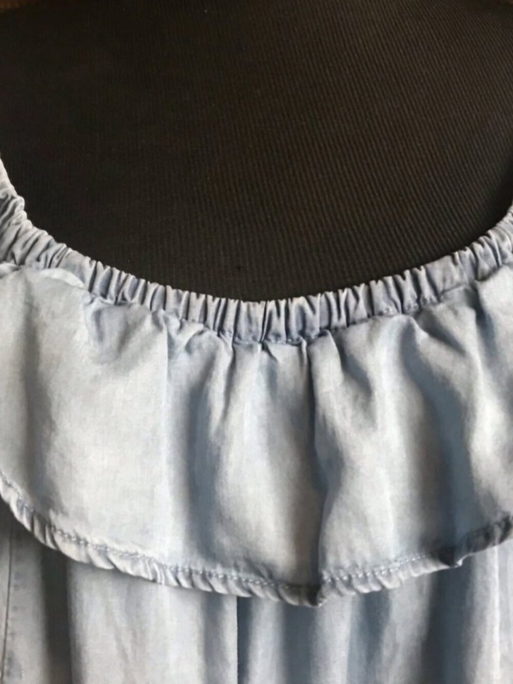 Torrid off shoulder boho TENCEL Country Western CHAMBRAY dress 1X - Picture 3 of 4